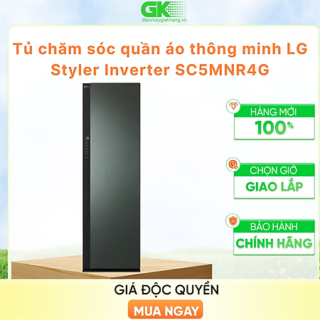 Tủ chăm sóc quần áo thông minh LG Styler Inverter 5 móc SC5MNR4G - HÀNG CHÍNH HÃNG - CHỈ GIAO HCM