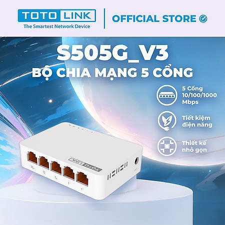 Bộ Chia Mạng 5 Cổng Gigabit Totolink S505G – Hàng Chính Hãng