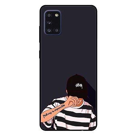Ốp lưng dành cho Samsung A31 mẫu Bad Boy Nón Đen