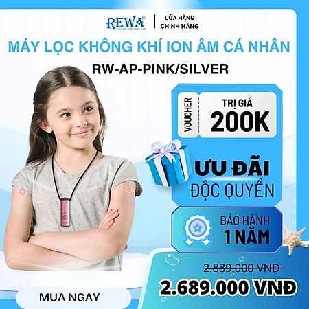 Máy Lọc Không Khí Tạo Ion Âm Rewa RW-AP-PINK/SILVER – Loại Bỏ Bụi Bẩn Và Vi Khuẩn Hàng Chính Hãng