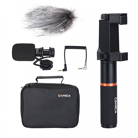 Bộ micro kèm tay cầm quay phim cho điện thoại Comica CVM-VM10-K1- Hàng Chính Hãng