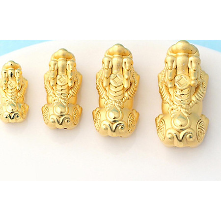 Charm bạc tỳ hưu mạ vàng 8.2x17.5mm - Ngọc Quý Gemstones