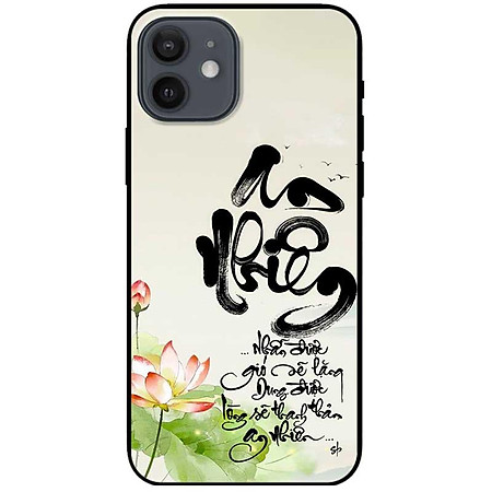 Ốp lưng cho iPhone 12 - iPhone 12 Pro - 12 Pro Max - 13 Mini - iPhone 13 - 13 Pro - 13 Pro Max - An Nhiên Sen Đỏ - Hàng Chính Hãng