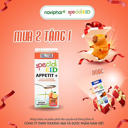 TPBVSK Special Kid Appetit+ Bổ sung các loại Vitamin và Khoáng chất - Hỗ trợ tiêu hóa tốt, giúp bé ăn ngon miệng (125ml)[Siro – Nhập khẩu Pháp]