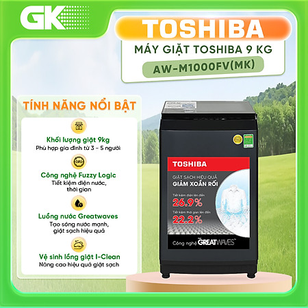 MÁY GIẶT TOSHIBA 9kg AW-M1000FV(MK) - Hàng chính hãng( Chỉ giao HCM)