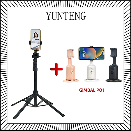 Combo Gậy Selfie Yunteng XC 90 và Gimbal P01 Xoay 360° Tự Động - Phụ Kiện Quay Vlog, Livestream - Hàng Chính Hãng