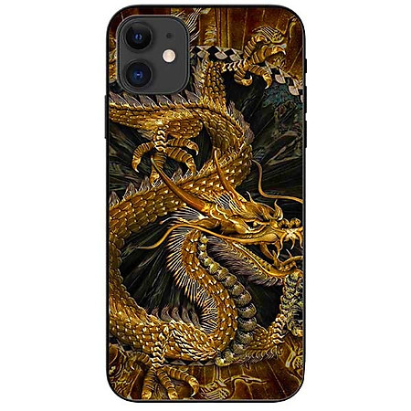 Ốp lưng dành cho Iphone 12 Mini mẫu Rồng Nền Đen
