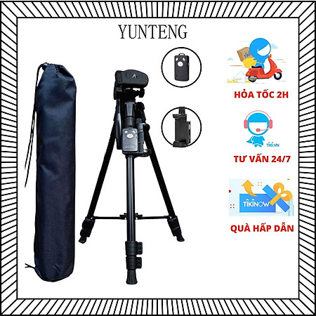 Tripod - Chân đế điện thoại, chân đế máy ảnh Yunteng VCT 5208 kiêm giá đỡ có remote Bluetooth điều khiển chụp từ xa