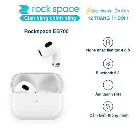 Tai nghe bluetooth không dây nhét tai ROCKSPACE EB700 TWS có mic hàng chính hãng bảo hành 12 tháng