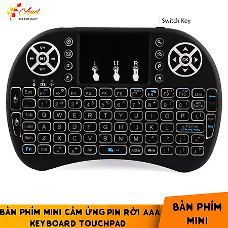 Bàn phím mini dùng pin rời chống chai pin đa năng có touchpad Mini Keyboard - Hàng nhập khẩu