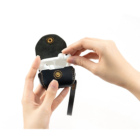 Bao da dành cho Apple Airpods Pro 3 , hiệu Khắc Tên, chất liệu da bò - Hàng chính hãng