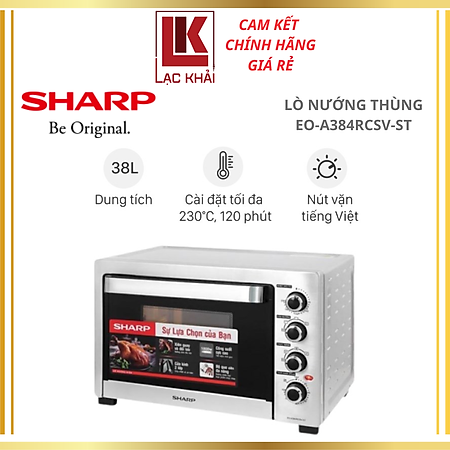 Lò nướng Sharp EO-A384RCSV-ST 38 lít, Công suất 1800W - Hàng chính hãng