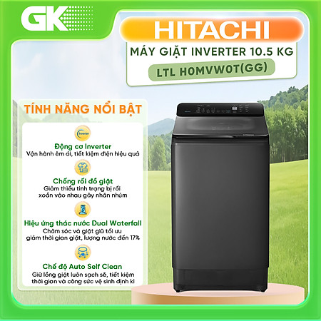 LTL H0MVW0T(GG) - Máy giặt Hitachi Inverter 10.5 kg LTL H0MVW0T(GG) - Màu xám đậm - Hàng chính hãng