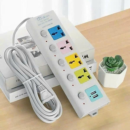 Ổ  cắm điện 2 cổng USB thông minh màu sắc mới - Hàng chính hãng