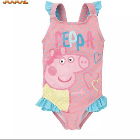 Đồ bơi bé gái liền mảnh PEPPA CHẤM BI kèm nón dễ thương