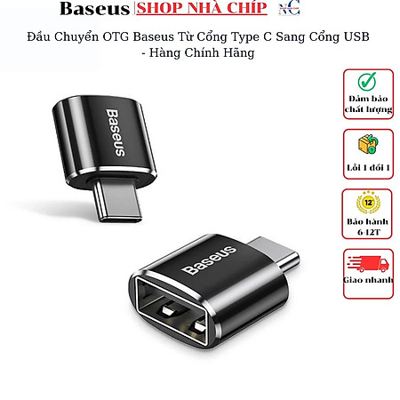 Đầu Chuyển OTG Baseus Từ Cổng Type C Sang Cổng USB - Hàng Chính Hãng