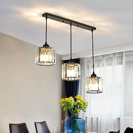 Đèn thả  pha lê hiện đại - kèm bóng LED và đế ốp trần