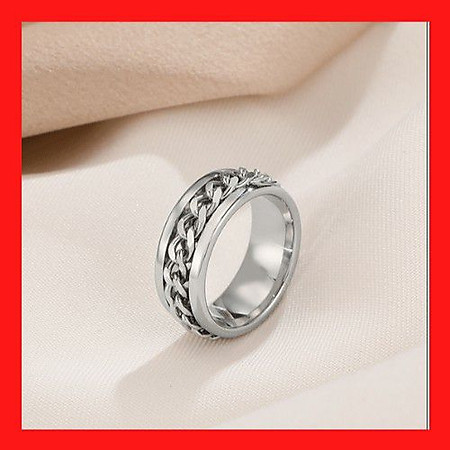 Nhẫn nam titanium vòng xoay không đen không gỉ BHN77