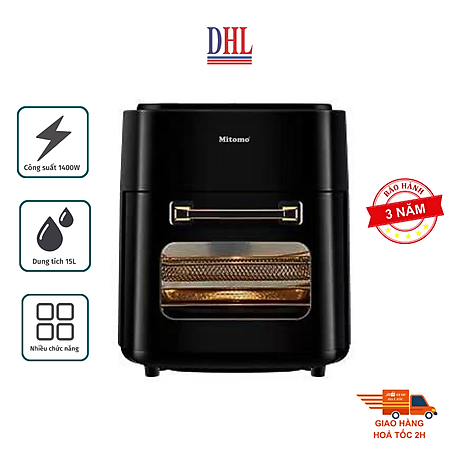 Nồi chiên không dầu 15L, Mitomo MTD-AF15, công suất 1400W - Hàng chính hãng