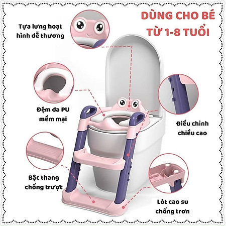 Thang Bô, Thang Đi Vệ Sinh Có Nắp Đậy Tiện Lợi Dành Cho Bé Trai Và Bé Gái Anh Lam Store - Hàng Chính Hãng