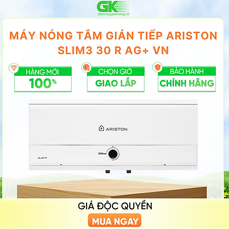 MÁY NÓNG TẮM GIÁN TIẾP ARISTON 30 lít SLIM3 30 R AG+ VN - HÀNG CHÍNH HÃNG - CHỈ GIAO HCM