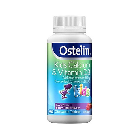 Canxi & vitamin D Ostelin Kids Úc cho bé từ 2 tuổi (90 viên)