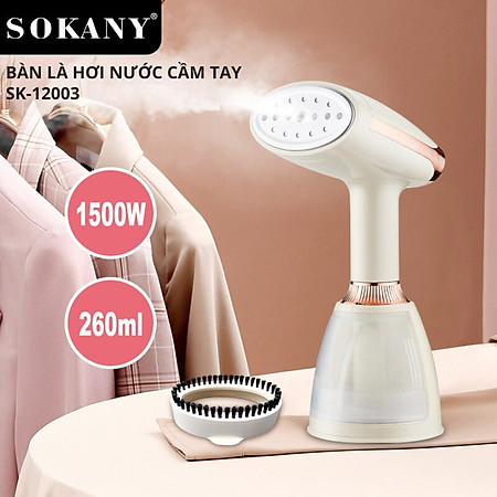 Bàn Ủi Hơi Nước Cầm Tay Cao Cấp SOKANY SK-12003, Công Suất 1500W, Ủi Nhanh Mọi Loại Vải, Thời Gian Làm Nóng Nhanh -HÀNG CHÍNH HÃNG