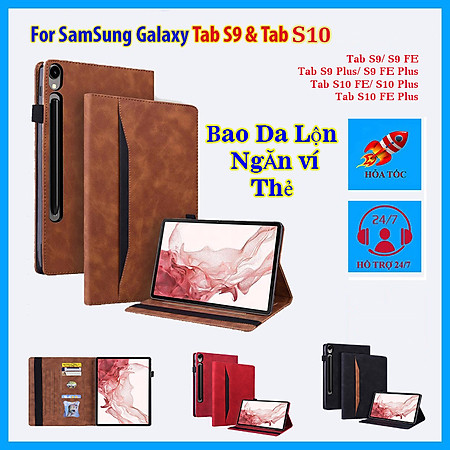 Bao Da Lộn Cao Cấp Cho Samsung Galaxy Tab S10 FE, S10 FE Plus, S10 Plus và S10 Ultra – Mềm Mịn, Chống Trầy, Thiết Kế Sang Trọng, Tích Hợp Ngăn Ví và Cài thẻ - hàng chính hãng