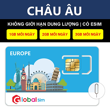 SIM CHÂU ÂU 40 NƯỚC - KHÔNG GIỚI HẠN DATA (HÀNG CHÍNH HÃNG)