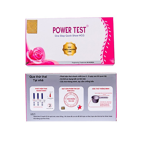 Combo 2 Que Thử Thai Nhanh PowerTest - Bản Rộng 5mm - Che Tên Sản Phẩm