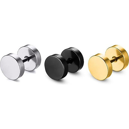 Bông Tai Nam Hình Tròn Chất Liệu Thép Titan Không Rỉ TT 0956 - 1 Cặp