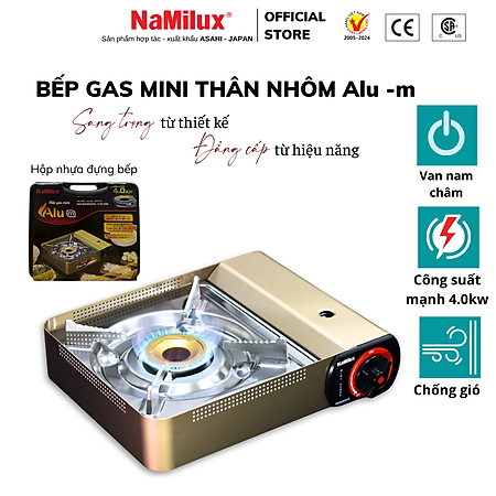Bếp Gas Mini Cao Cấp Thân Nhôm Alu-m I Van Nam Châm Ngắt Gas An Toàn - Giải Pháp Chống Nổ│Công Suất Mạnh 4.0 kW│Hàng Chính Hãng