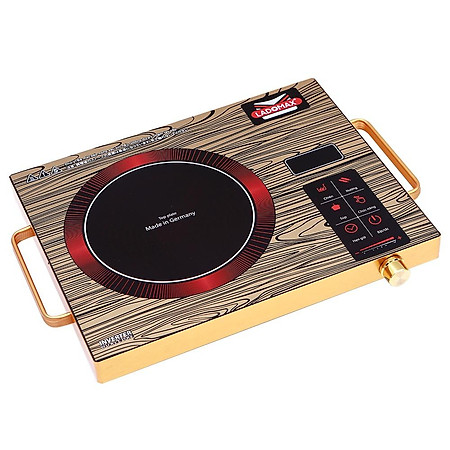 Bếp điện hồng ngoại không kén nồi chảo Ladomax, công suất 2200W, có khung tay cầm, phím cảm ứng-Hàng chính hãng