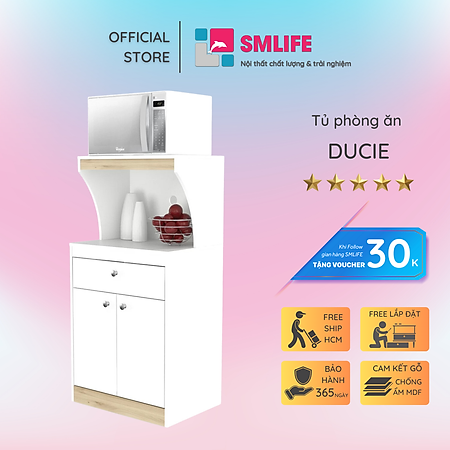 Tủ phòng ăn bằng gỗ kiểu dáng nhỏ gọn SMLIFE Ducie