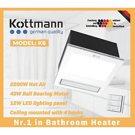 Quạt sưởi Âm Trần Đa Năng Kottmann-K6 Hàng chính hãng