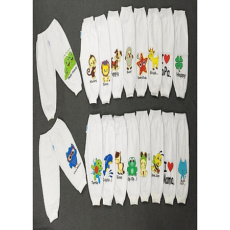 Combo 10 quần dài cho bé trai,gái coton 2 chiều  hình ngẫu nhiên .