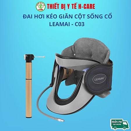 Đai hơi kéo giãn đốt sống cổ Leamai C03, hỗ trợ giảm đau cổ vai gáy và thoát vị đệm cổ [TBYT H-Care]