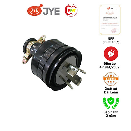 Phích cắm điện 4 chấu Locking JY-7420 RB 4P 20A 250V JYE Hàng Chính Hãng