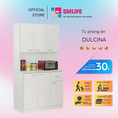 Tủ phòng ăn bằng gỗ thiết kế thông minh đa năng SMLIFE Dulcina