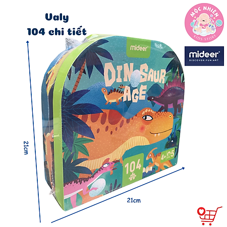 Đồ chơi xếp hình Mideer - Valy xếp hình khủng long 104 mảnh ghép - Dinosaur Age