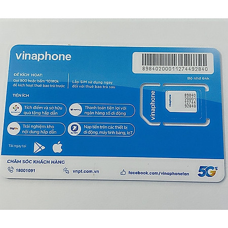 Sim 4G Vinaphone VD89 12T Trọn Gói 12 Tháng Không Nạp Tiền - Mẫu ngẫu nhiên