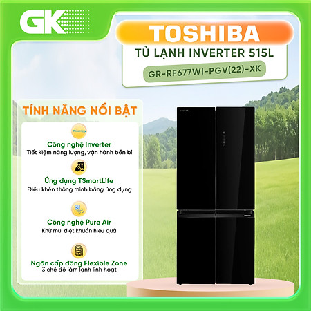 Tủ Lạnh Toshiba Inverter GR-RF677WI-PGV(22)-XK  515L - Hàng Chính hãng (Chỉ Giao HCM)