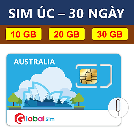 SIM DU LỊCH ÚC 30 NGÀY (HÀNG CHÍNH HÃNG)