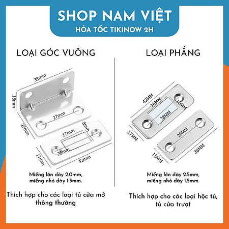 Bộ Nam Châm Dán Cửa Giúp Giữ Cửa Tủ Chắc Chắn, Không Cần Khoan Vít