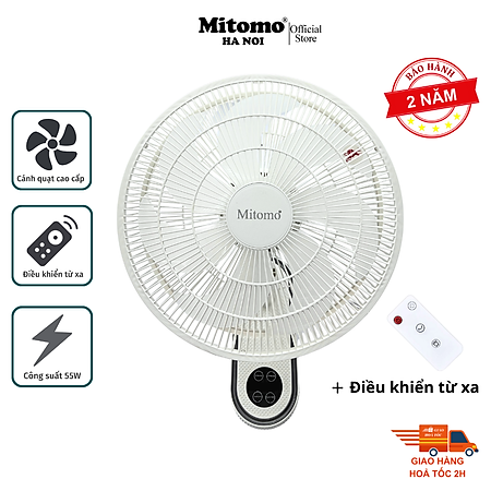 Quạt treo tường FTT-60AEC-D39W có remote, công suất 60W, hẹn giờ thông minh lên đến 12 tiếng - hàng chính hãng Bảo hành 2 năm