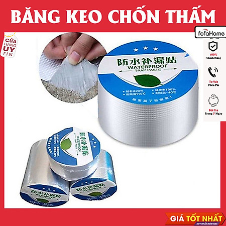 Băng Keo Chống Thấm Rộng 5cm/10cm/15cm/20cm Dài 5m Siêu Dính, Chống Thấm Nước, Keo Chống Dột