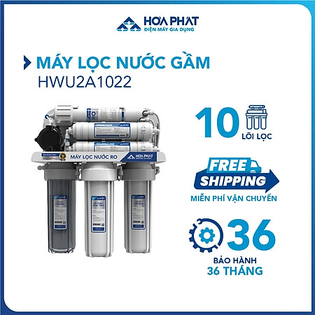 Máy lọc nước RO để gầm chân quỳ 10 lõi Hòa Phát HWU2A1022 - Bảo Hành 36 Tháng - Hàng Chính Hãng