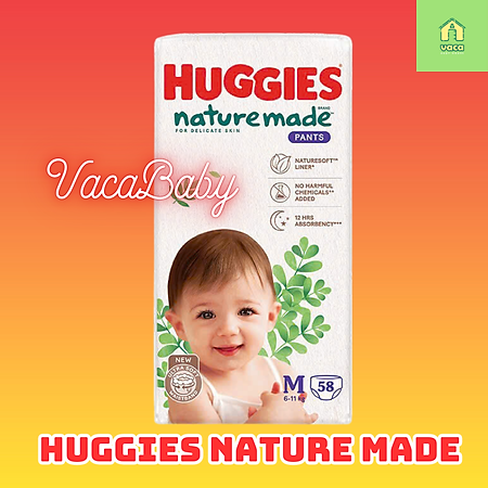 Tã Quần Huggies Platinum Nature Made Size M (58 Miếng)