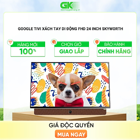 24P6300 - Google Tivi Xách Tay Di Động FHD 24 Inch Skyworth - Hàng Chính Hãng
