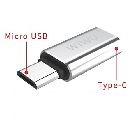 Bộ Chuyển Đổi Wiwu OTG Micro USB To Type-C Cho Các Điện Thoại Phổ Thông Chất Liệu Hợp Kim Nhôm Cao Cấp - Hàng Chính Hãng